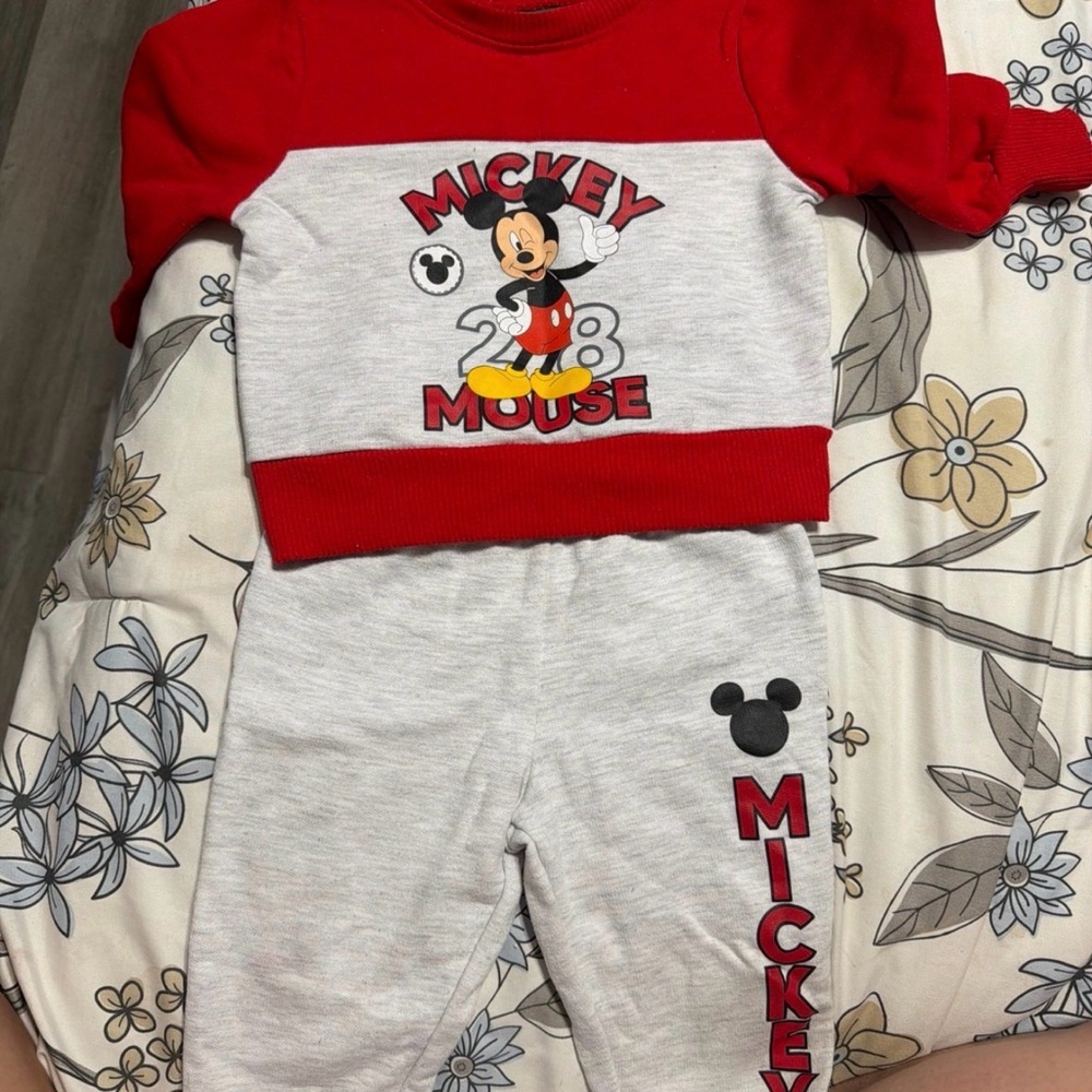 Disney Red and White Mickey Mouse Pajama Set